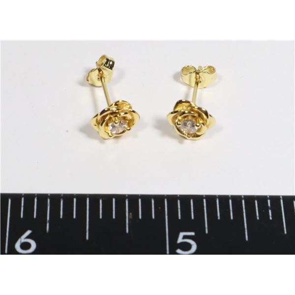 NEW ROSE STUD EARRINGS STAMPED 925