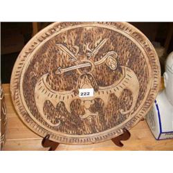 14" POTTERY PLATE & STAND