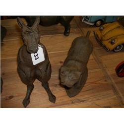 CAST IRON CHEETAH & KANGAROO
