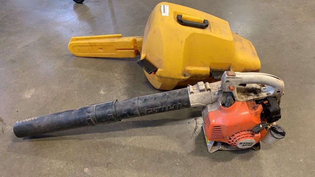 STIHL GAS BLOWER AND STIHL CHAINSAW CASE Stihl gas blower and stihl chainsaw case