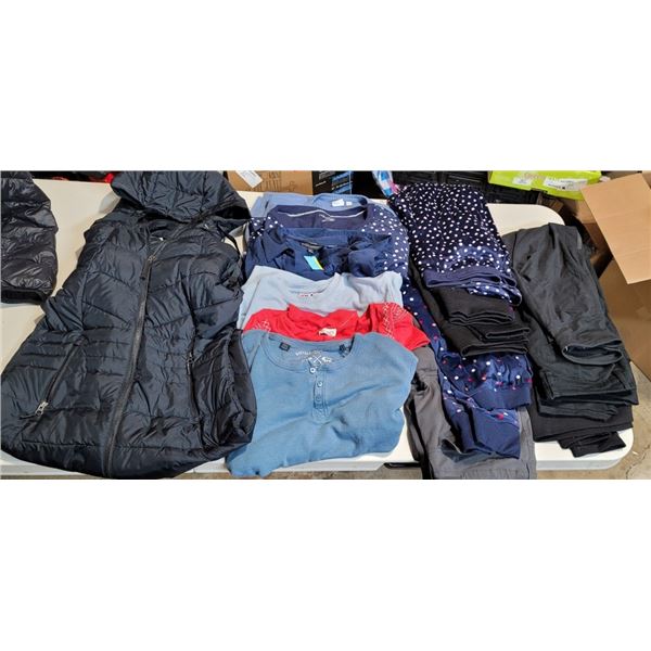 LOT OF WOMENS SIZE MEDIUM CLOTHING KATE SPADE, NAUTICA, LEMON, GAP, ADIDAS,  AND LOLE DOWN JACKET