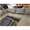 Image 8 : ASHLEY SMOKE GREY FABRIC 4 PIECE SECTIONAL SOFA, IN GOOD CLEAN CONDITION, OTTOMAN HAS FLIP OVER TOP 