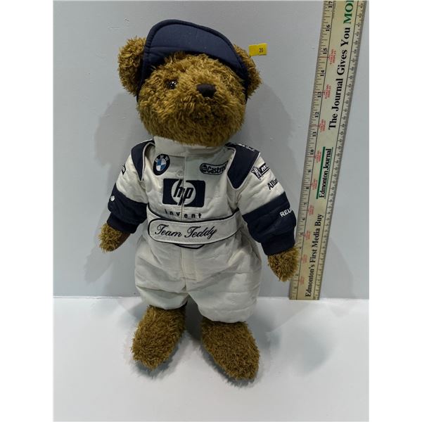 Race Car Driving Bear - Representing Brands Logo's BMW, HP, and more 16T