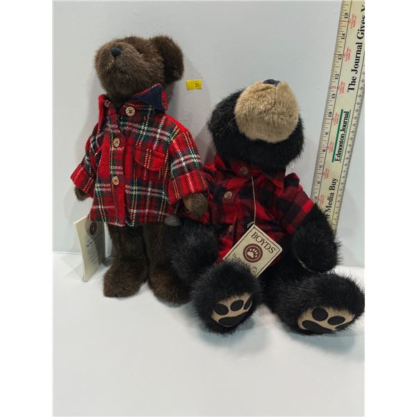 Assorted Collection of Boyd's Bears Lumber Jack Themed Largest is 14H