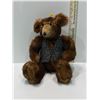 Image 1 : Handmade Fur Brown Bear with Articulating Arms and Legs 14H Sitting 18H Standing