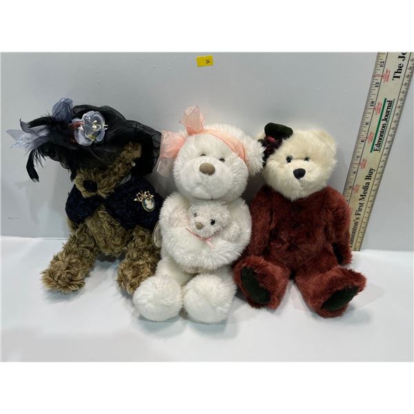 Assorted Collection of Bears Brands include Boyd's Gund, Stewart Ross Largest is 12H