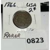 Image 1 : 1866 U.S. 2 CENT PC