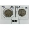 Image 1 : LOT OF 2 - 1918 U.S. 50 CENT SILVER PCS