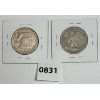 Image 1 : LOT OF 2 - 1937 & 1954 U.S. 50 CENT SILVER PCS