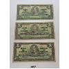 Image 1 : LOT OF 3 - 1937 CDN $1 BANKNOTES
