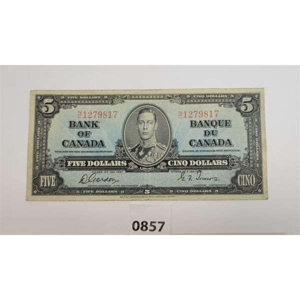 1937 CDN $5 BANKNOTE
