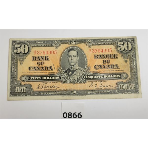1937 CDN $50 BANKNOTE