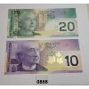 Image 1 : LOT OF 2 - 2001 & 2004 CDN UNCIRCULATED $10 & $20 BANKNOTES