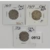 Image 2 : LOT OF 3 - 1908, 1919 & 1931 CDN SILVER 25 CENT PCS
