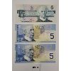 Image 1 : LOT OF 3 - 1986 & 2002 CDN $5 BANKNOTES