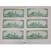 Image 2 : LOT OF 6 - 1967 CDN UNCIRCULATED $1 BANKNOTES - NO SERIAL NUMBERS