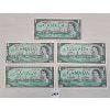 Image 1 : LOT OF 5 - 1967 CDN UNCIRCULATED $1 BANKNOTES