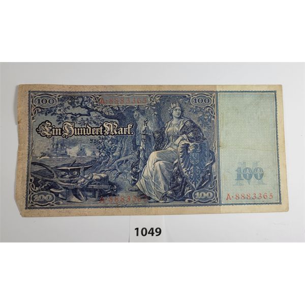 1910 GERMAN 100 MARKS BANKNOTE