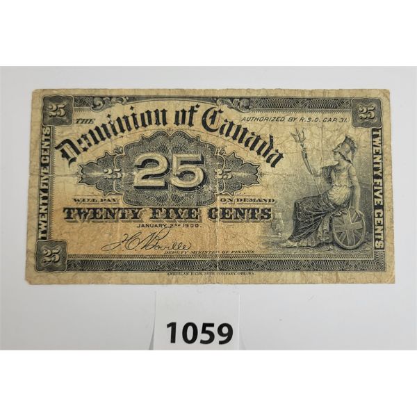 1900 CDN 25 CENT SHINPLASTER