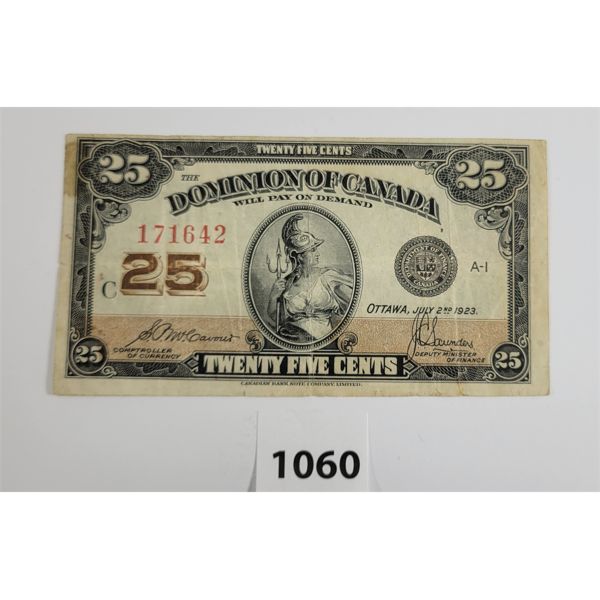 1923 CDN 25 CENT SHINPLASTER