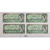 Image 1 : LOT OF 4 - 1967 CDN $1 BANKNOTES - NO SERIAL NUMBERS
