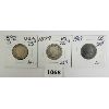 Image 1 : LOT OF 3 - U.S. SILVER LIBERTY 25 CENT PCS - INCL 1892-O, 1899 & 1903