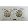Image 1 : LOT OF 2 - 1936 U.S. 50 CENT SILVER PCS