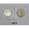 Image 2 : LOT OF 2 - 1948-D & 1950-D U.S. FRANKLIN 50 CENT SILVER PCS