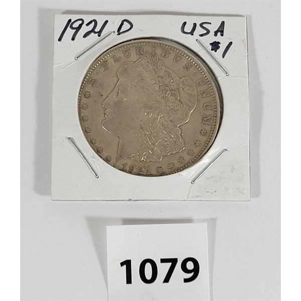 1921-D U.S. MORGAN SILVER DOLLAR