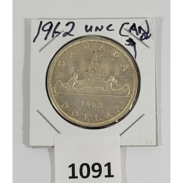 1962 CDN UNCIRCULATED SILVER DOLLAR