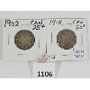 Image 1 : LOT OF 2 - 1902 & 1905 CDN 25 CENT PCS