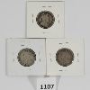 Image 1 : LOT OF 3 - 1910, 1913 & 1919 CDN 25 CENT PCS
