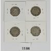 Image 1 : LOT OF 4 - 1930, 1936, 1937 & 1939 CDN 25 CENT PCS