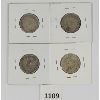 Image 2 : LOT OF 4 - 1945, 1947, 1949 & 1951 CDN 25 CENT PCS