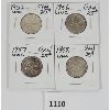 Image 1 : LOT OF 4 - 1952, 1956, 1957 & 1958 CDN 25 CENT PCS