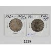 Image 1 : LOT OF 2 - 1910 & 1911 CDN 50 CENT PCS