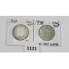 Image 1 : LOT OF 2 - 1929 & 1938 CDN 50 CENT PCS