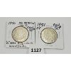 Image 1 : LOT OF 2 - 1950 & 1951 CDN 50 CENT PCS