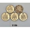 Image 1 : LOT OF 5 - 1906, 1961, 1963 & 1965 CDN SILVER 50 CENT PCS