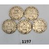 Image 1 : LOT OF 5 - 1907, 1908 & 1918 CDN SILVER 50 CENT PCS