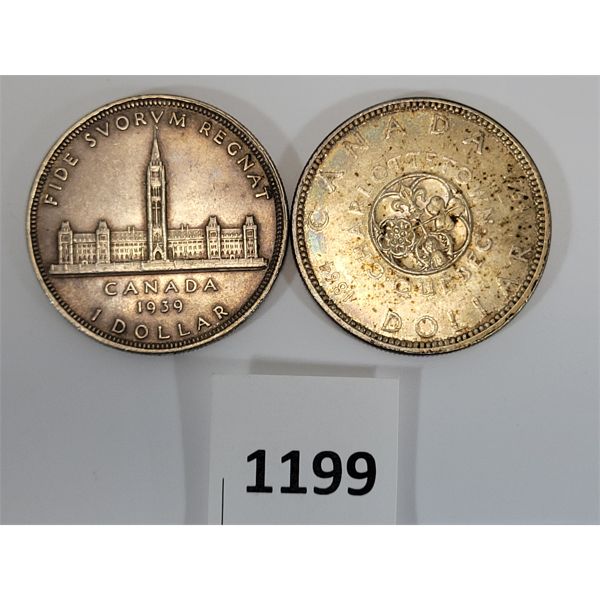 LOT OF 2 - 1939 & 1964 SILVER  DOLLARS