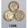 Image 2 : LOT OF 3 - 1941, 1943 & 1945 CDN SILVER 50 CENT PCS