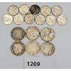 Image 1 : LOT OF 17 - 1936-1960 CDN SILVER 25 CENT PCS W/ 1944 & 1968 CDN 10 CENT PCS
