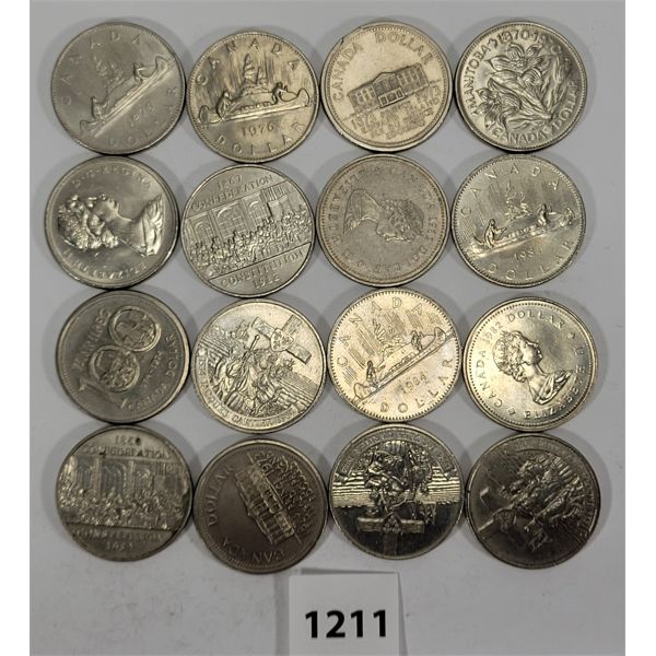 LOT OF 16 - 1970-1984 CDN SILVER DOLLARS