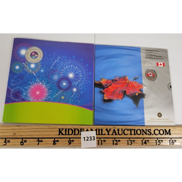 LOT OF 2 - 2008 & 2009 RCM 25 CENT PC & COMMEMORATIVE COIN SET