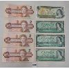 Image 1 : LOT OF 8 - CDN $1 & $2 BANKNOTES - INCL 1954 & 1973, ETC. 