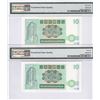 Image 2 : Standard Chartered Bank, Lot of 2, 1988, $10, CT111999/ CT999111. PMG 67EPQ & 66EPQ.