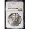 Image 1 : 1986 AMERICAN SILVER EAGLE NGC MS69