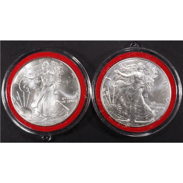 2002 & 2022 AMERICAN SILVER EAGLES