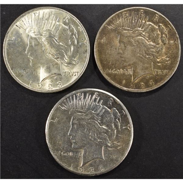 1923, 1924, 1926 PEACE DOLLARS